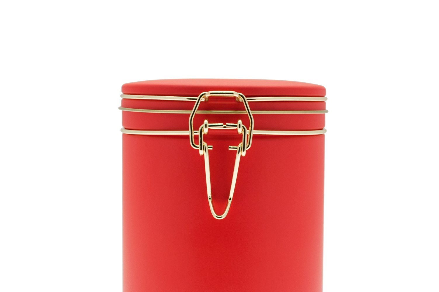 matt red coffee tin