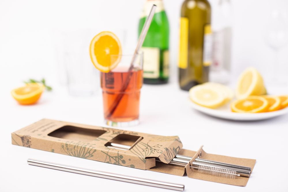 Set of 4 stainless steel straws