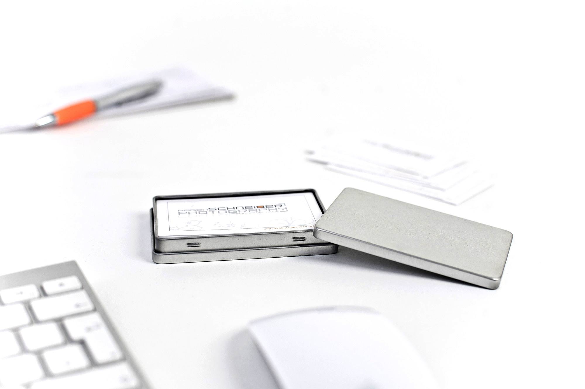 business card tin box