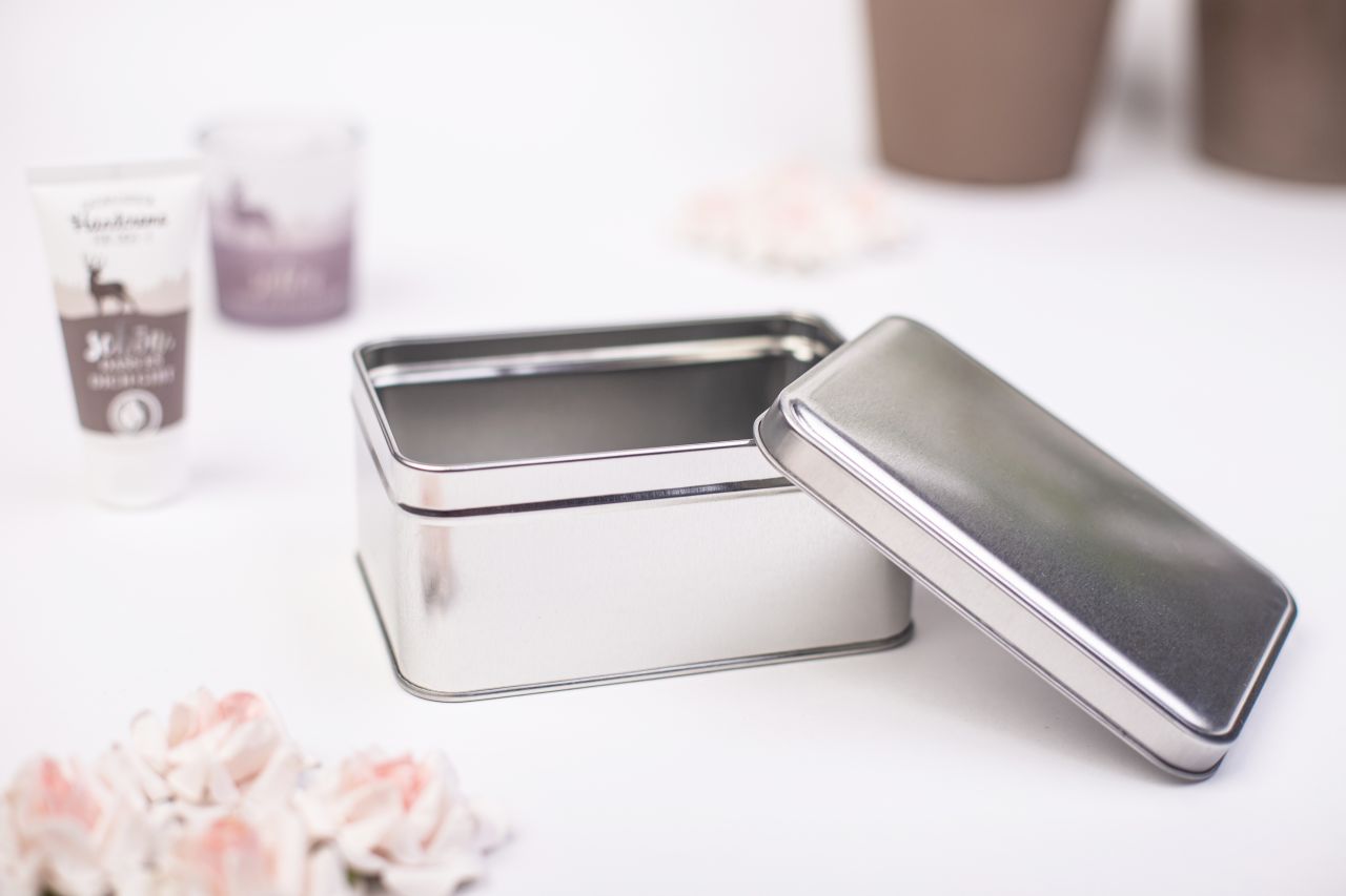 tin box with slip lid