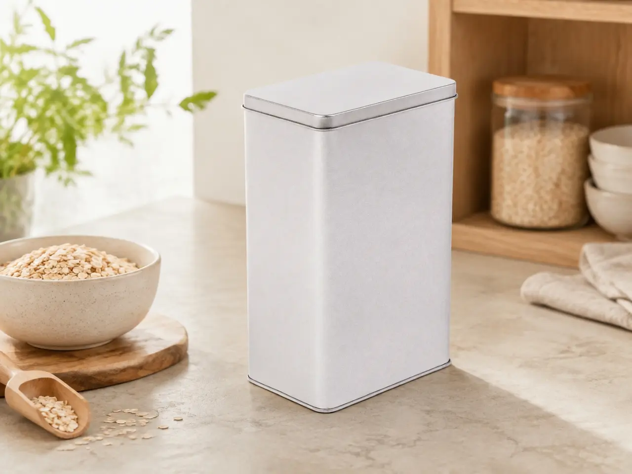 Rectangular storage tin box