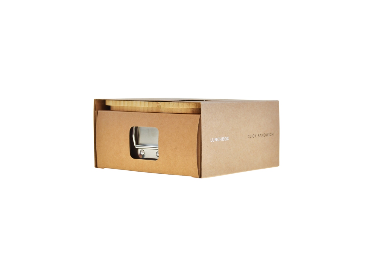 Seitenansicht der Lunchbox Verpackung – personalisierbar für Firmen und Wiederverkäufer.