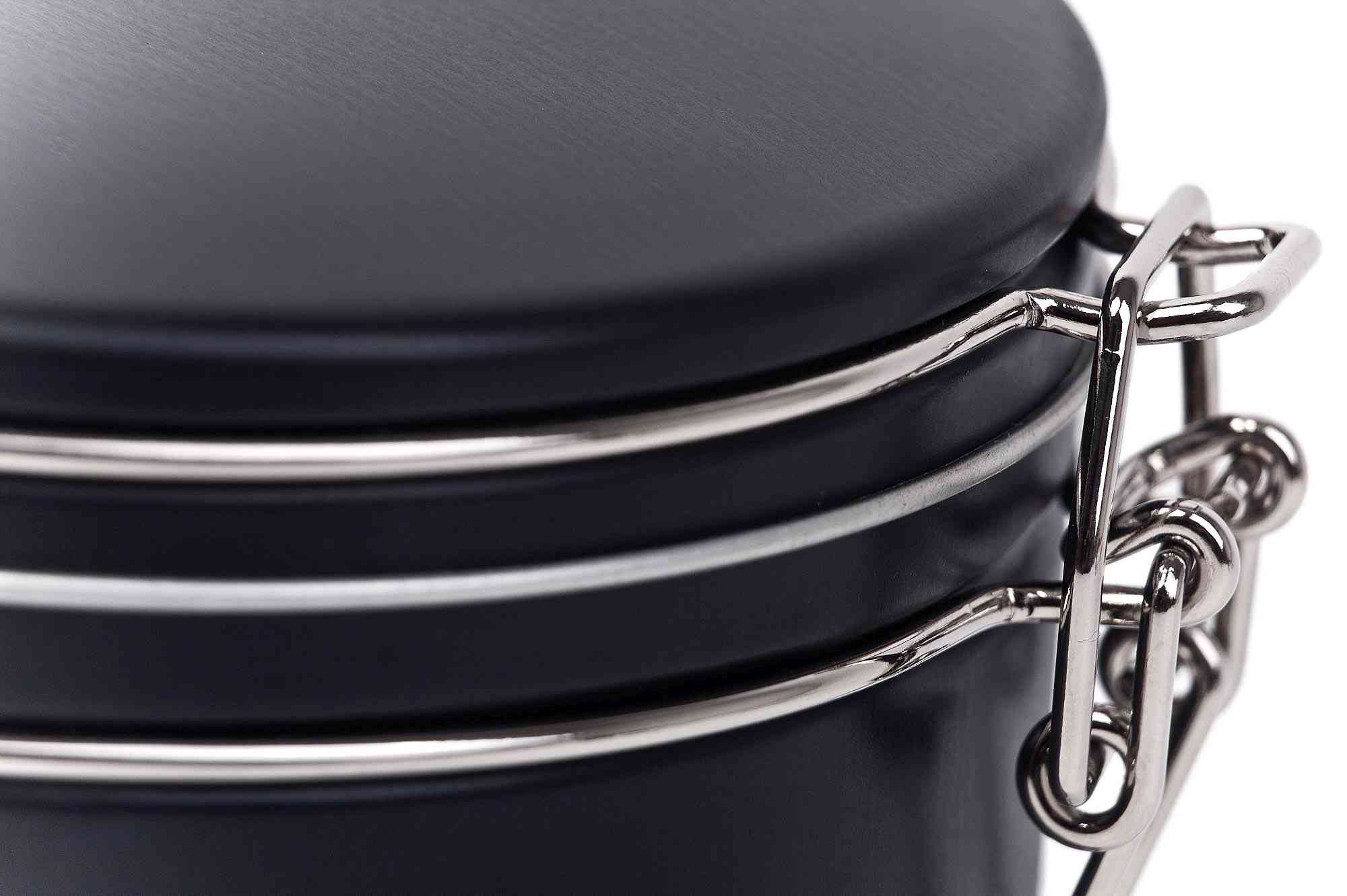 matt black coffee tin