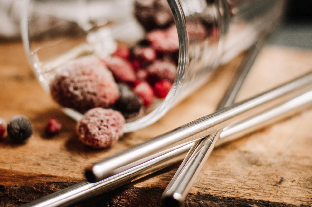Set of 4 stainless steel straws