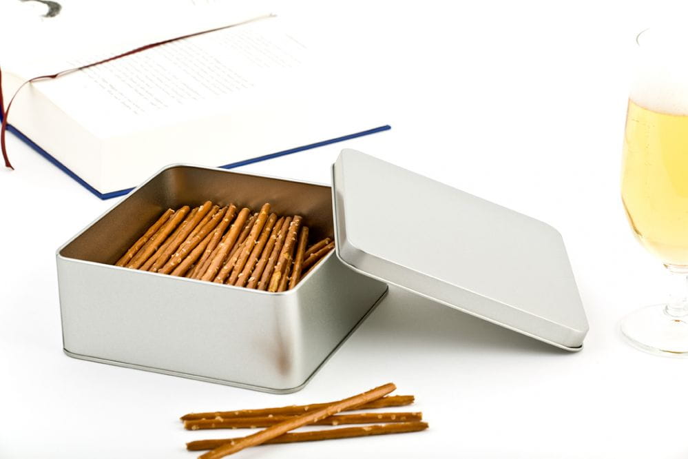 square tin box with slip lid
