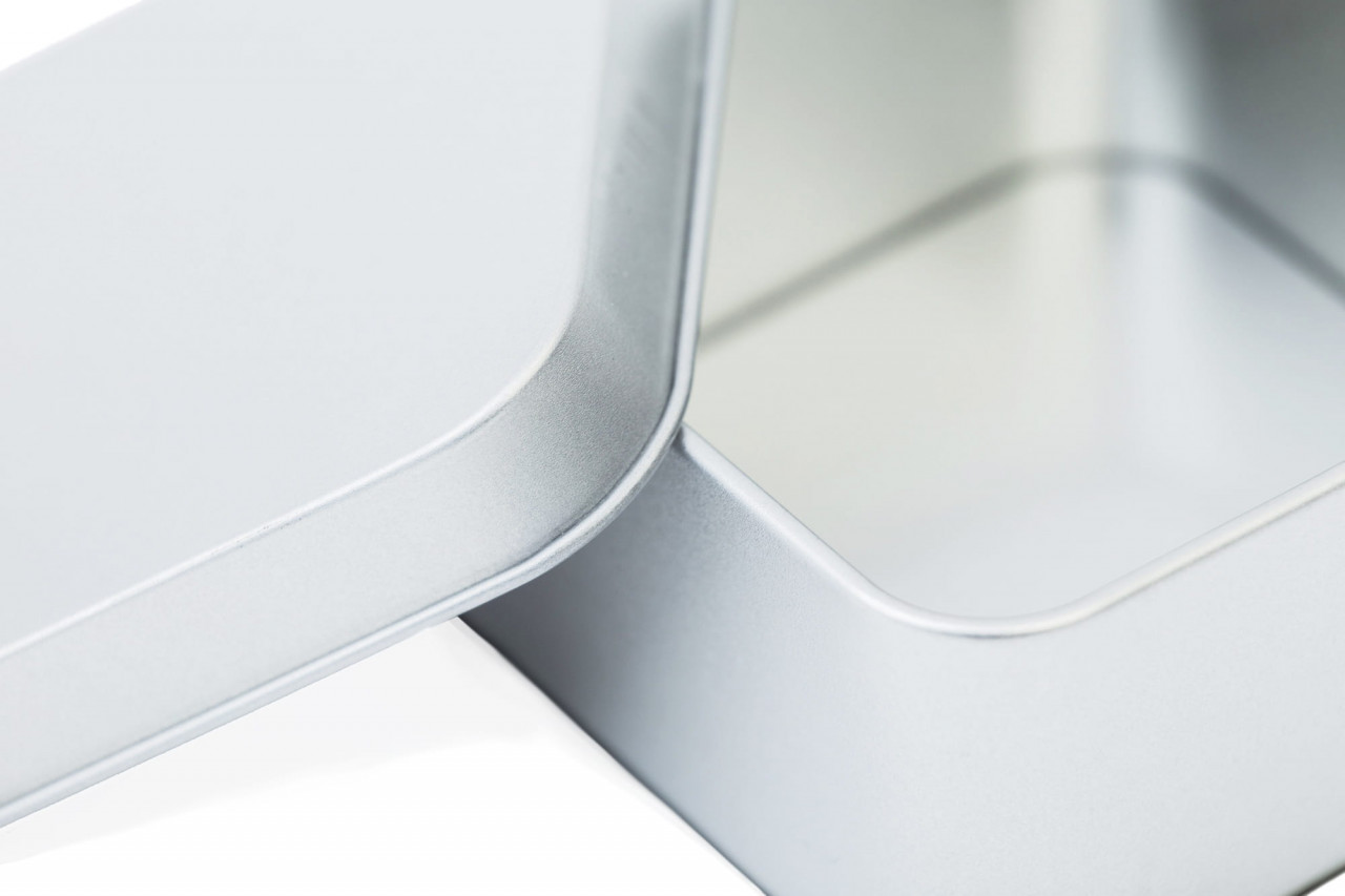square chocolate tin box