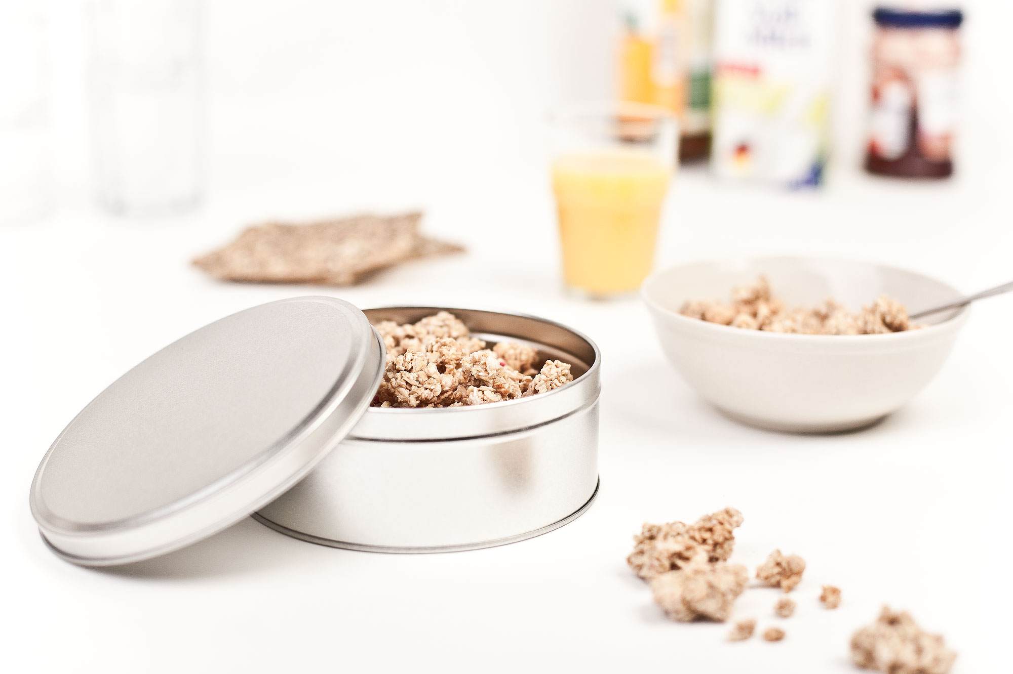 Round Tin Box with Slip Lid