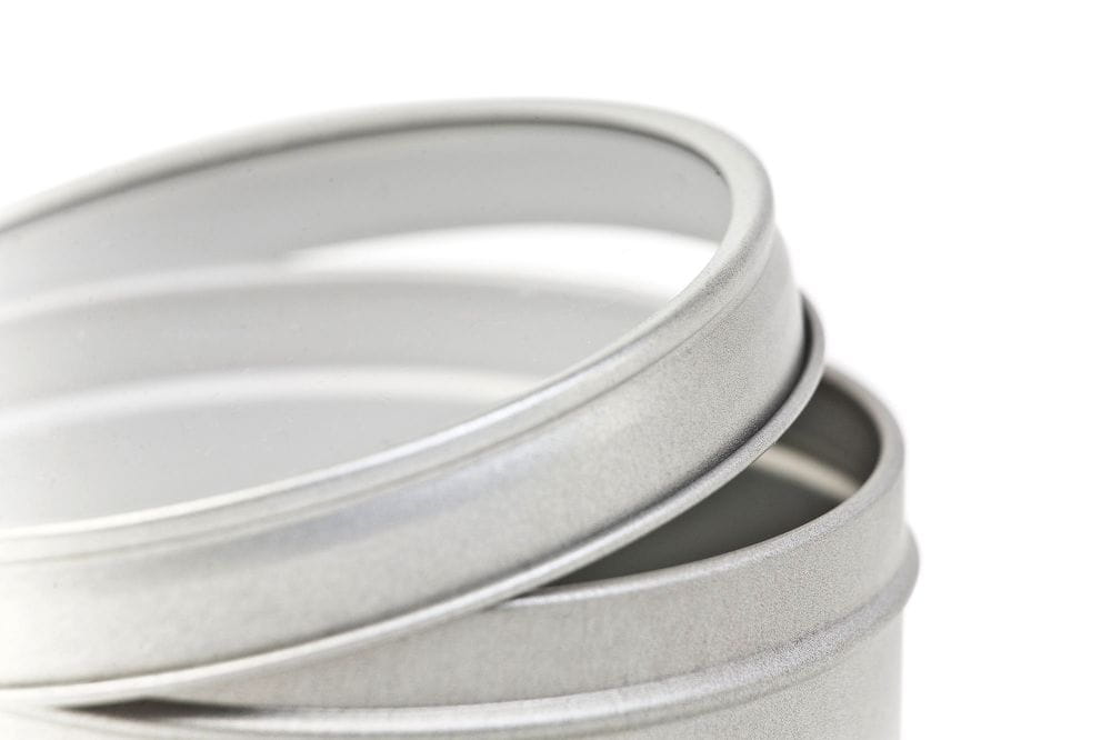 Round tin box for dried herbs
