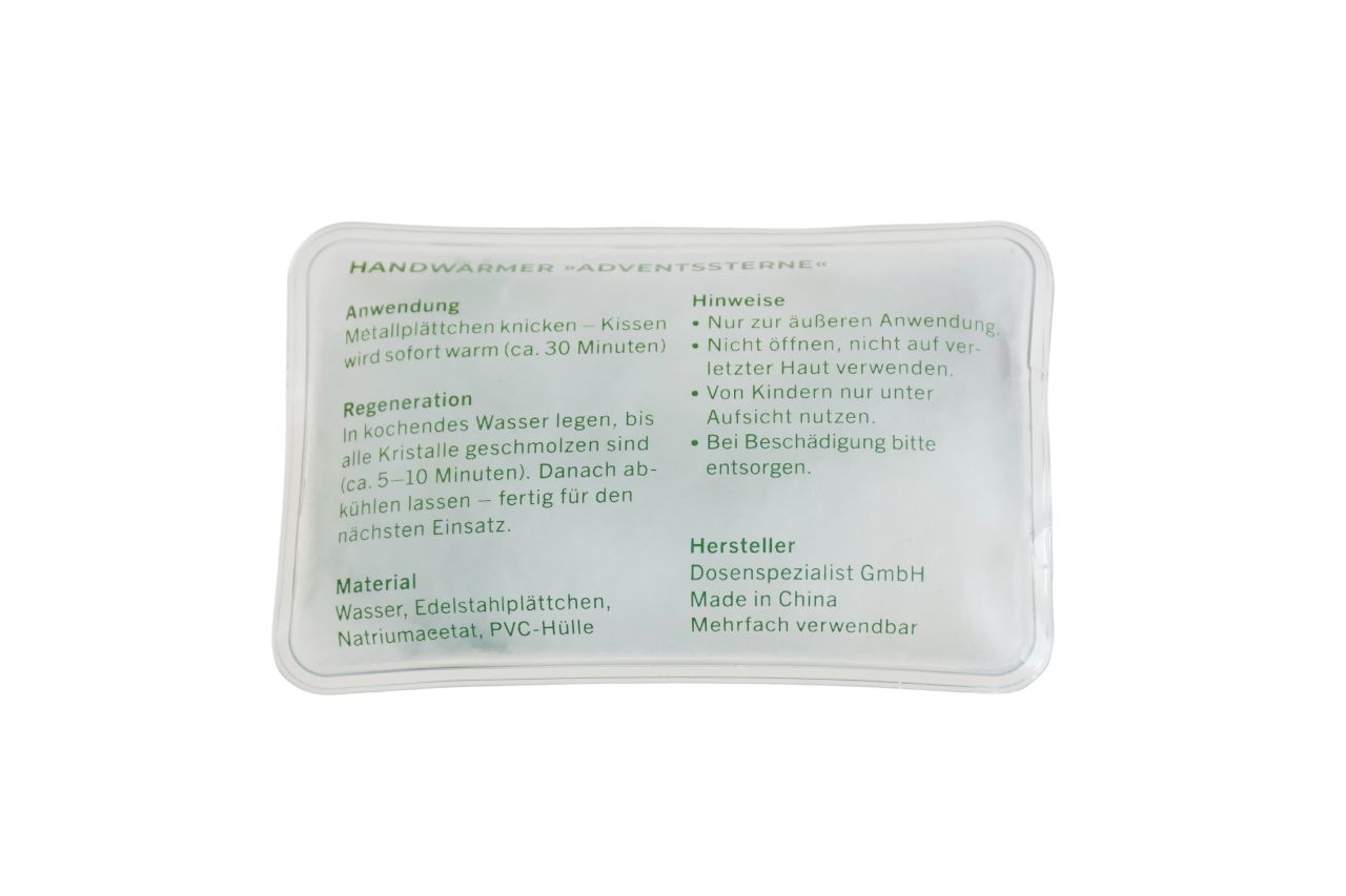 Festive Hand Warmer – Reusable Heat Pack with Fir Branch & Stars