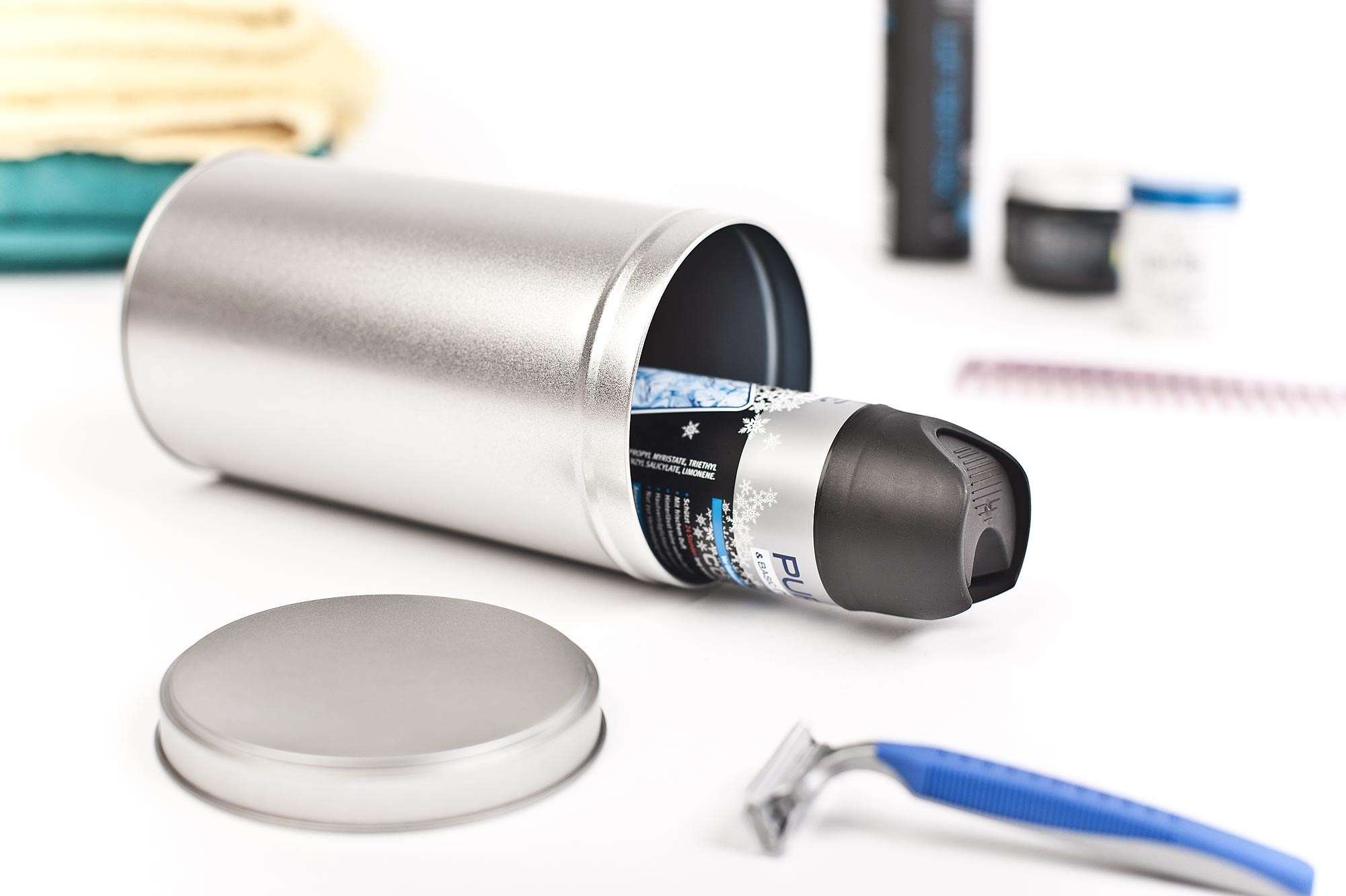 Round tin container - storage tin