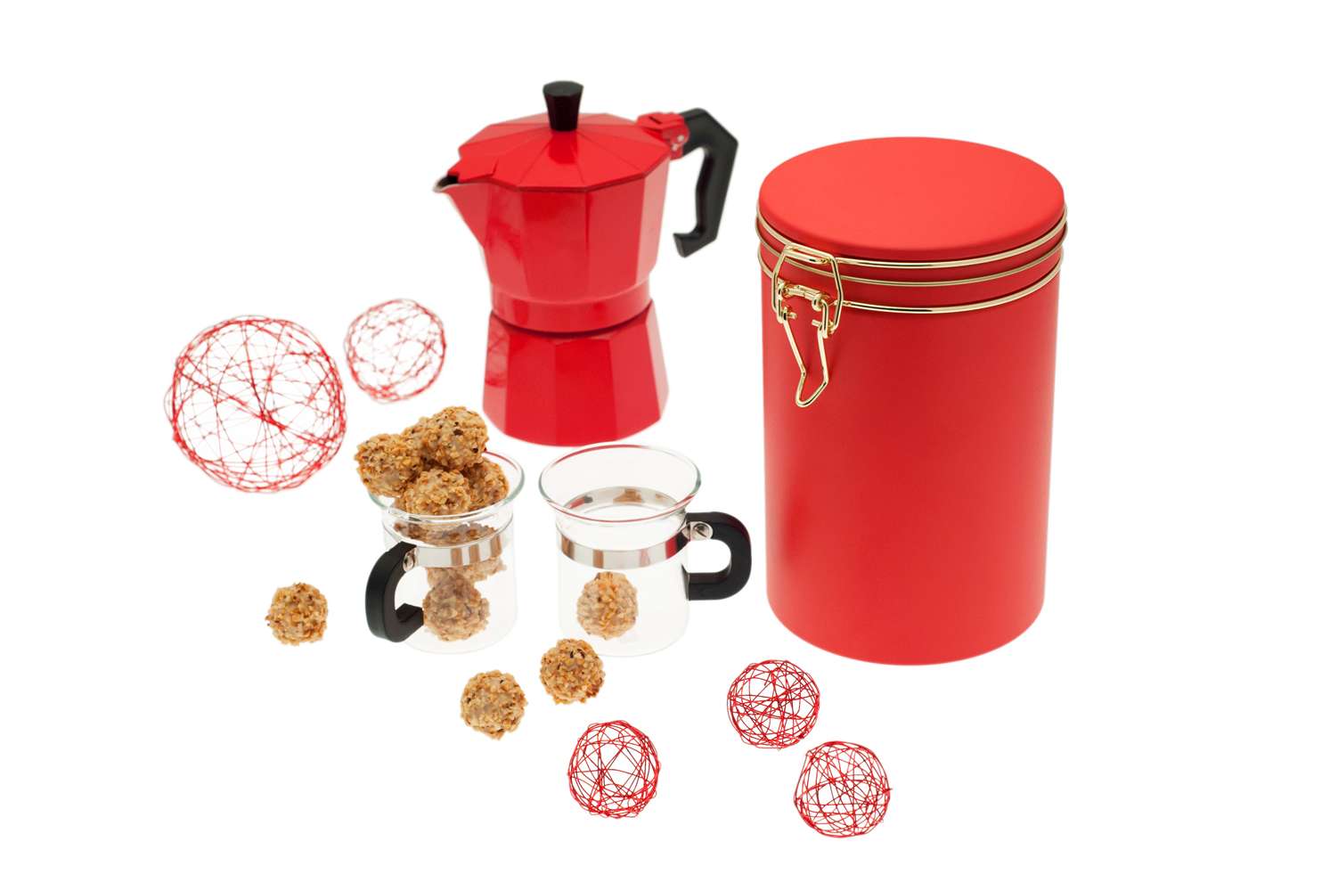 matt red coffee tin