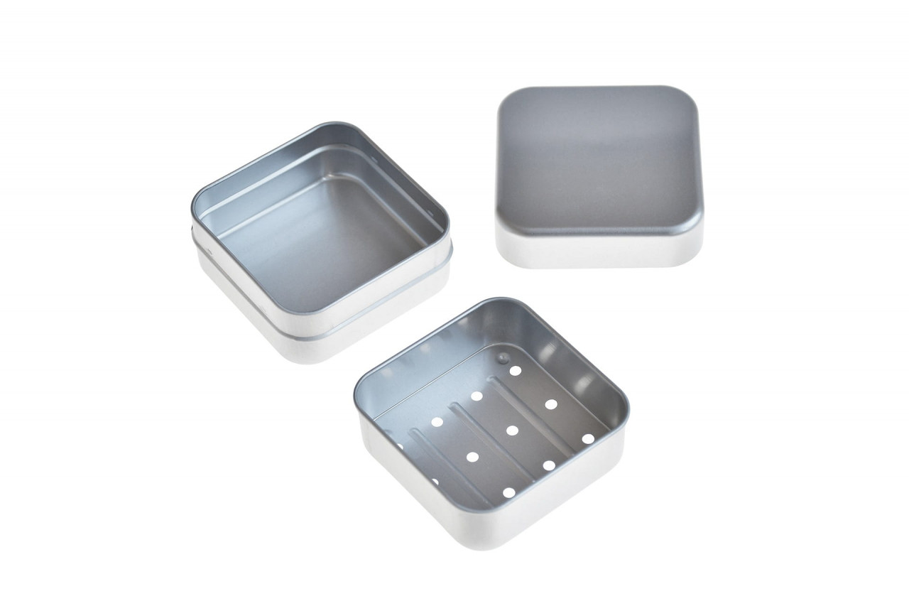 Square Aluminum Soap Tin