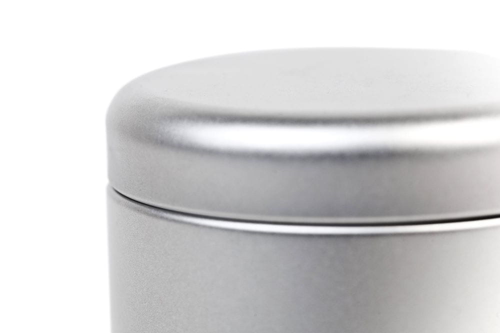 round tea tin box