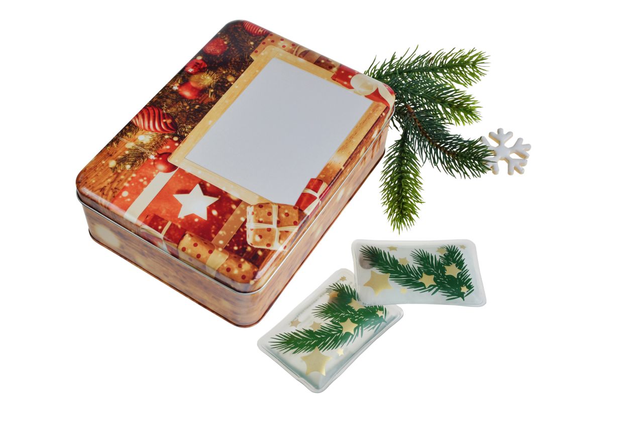Festive Hand Warmer – Reusable Heat Pack with Fir Branch & Stars