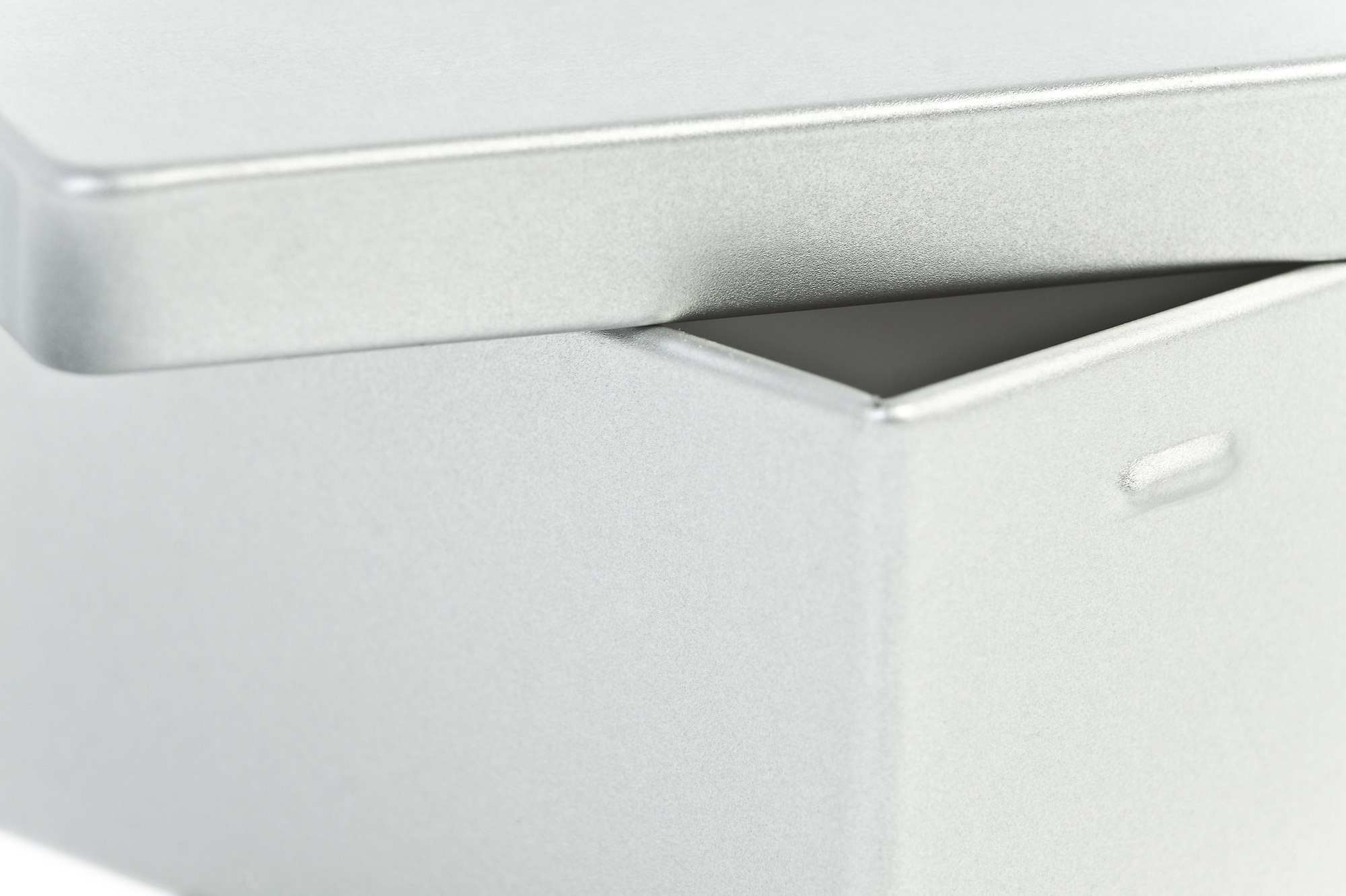 square tin box with slip lid